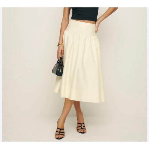 Reformation Polina Cotton Maxi Skirt - Sugar - Size 4 (New) - Picture 1 of 7